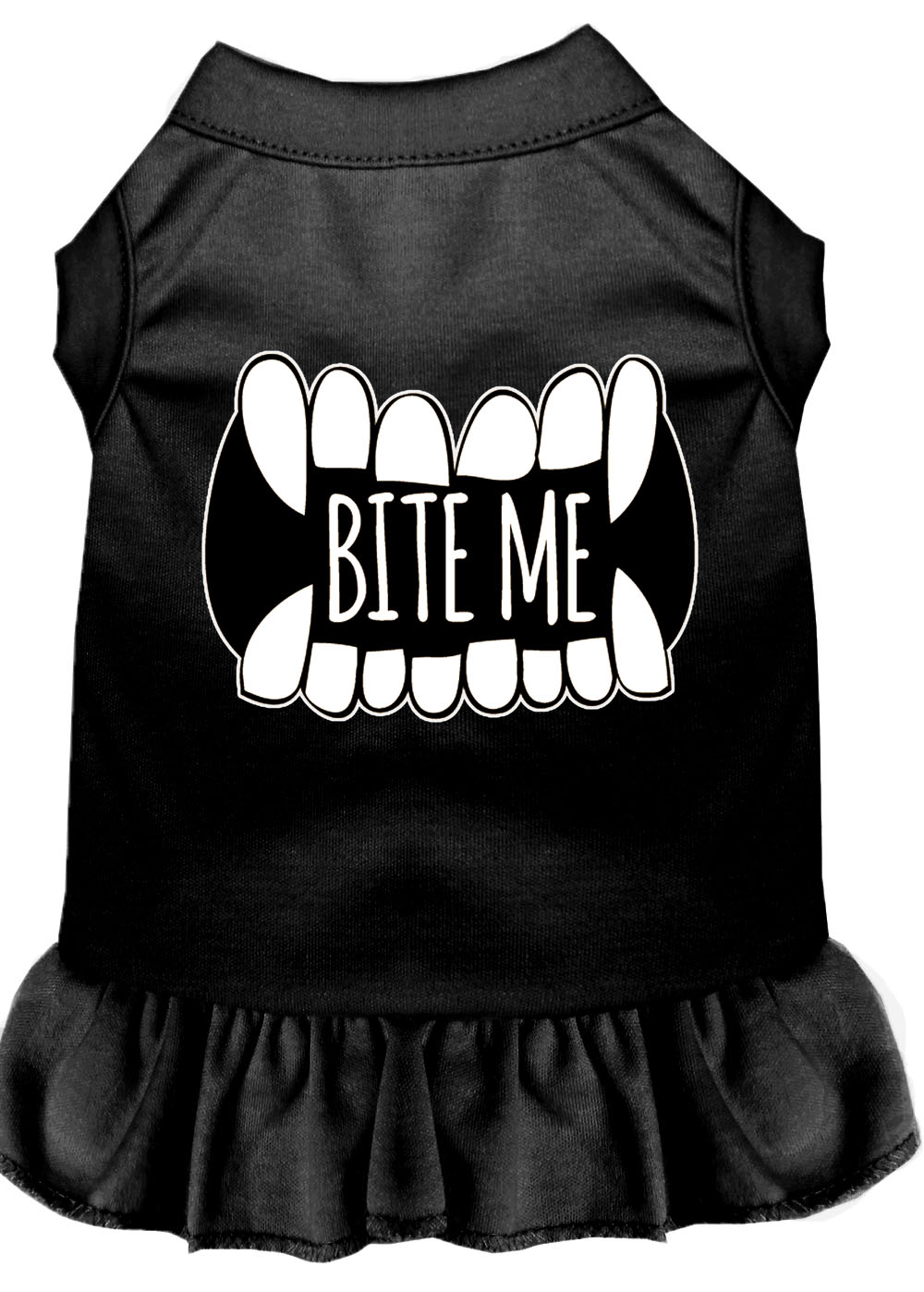 Bite Me Screen Print Dog Dress Black XXL